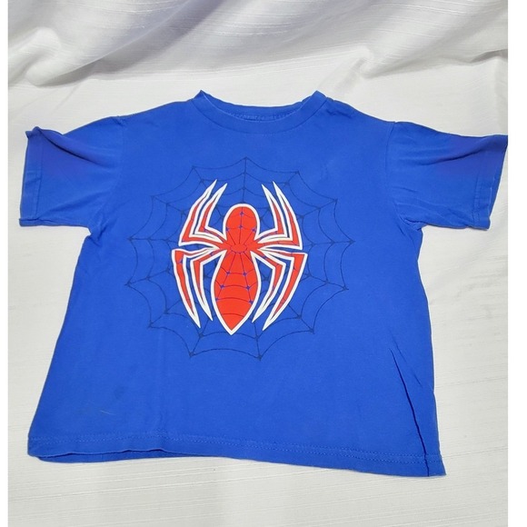 Marvel Other - Marvel Spider-Man Graphic T-Shirt Kids Small 6/7 Blue Short Sleeve Spider Logo